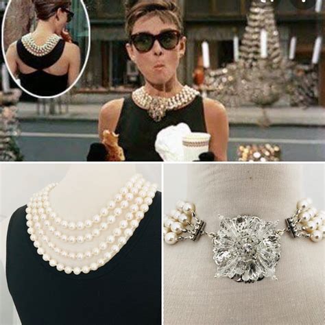 breakfast at tiffany's pearl necklace replica|Audrey Hepburn Breakfast at Tiffany's Pearl Necklace Five Strand .